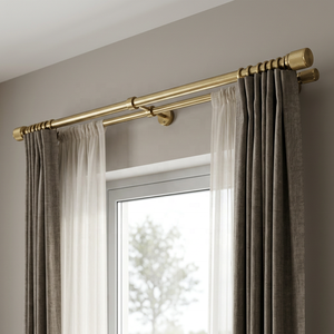Moderna Barra Doble de Latón para Cortinas, Montaje en Pared, Riel Desmontable, Herrajes para Armario, Ventana y Puerta, Hogar, Hotel, Casa de Campo - Product Image 2
