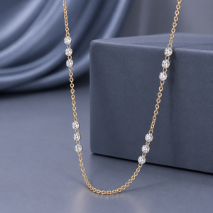 Collar de Lujo con Moissanita de Corte Redondo en Oro Amarillo de 14K, 1.11 CTW, 10 Piedras, Joyería Fina para Mujer, Regalo de Aniversario - Product Image 1