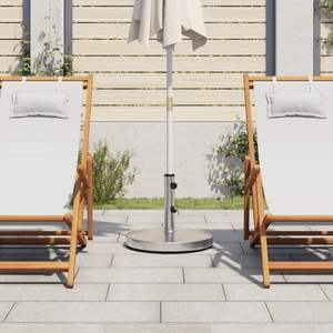 Base Grande para Sombrilla de Patio en Acero Inoxidable Plateado, Diseño Resistente para Concreto - Product Image 3