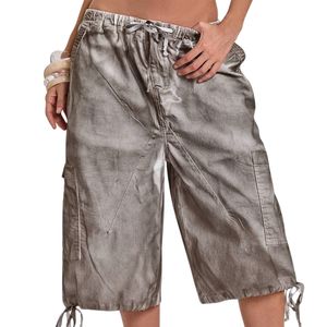 Custom Mens Camo Cargo Denim Shorts Rhinestone Studded Crystal Army Green <b>Camouflage</b> Baggy Y2K Streetwear Loose Fit Jorts Shorts - Product Image 3