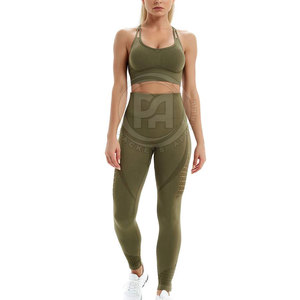 ชุดโยคะสั่งทำ MOQ ต่ำ สำหรับผู้หญิง แฟชั่นคุณภาพสูง ชุดออกกำลังกายรัดรูป ชุดโยคะผู้หญิง - Product Image 2