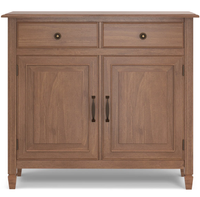 Magnifique armoire à deux portes en bois brun avec pieds en bois massif, unité de rangement élégante pour salon, chambre et entrée