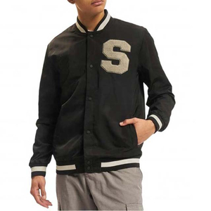 New Arrival Men's College Baseball Autumn Varsity Jacket High Quality 100% Cotton Fleece Custom Letterman Coated Stand Front - Product Image 1