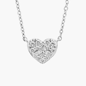Mini Diamond Heart <b>Necklace</b> in White Gold - Product Image 1