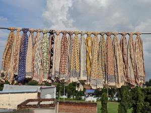 Paréo de plage réversible en coton écologique, imprimé indien au bloc, couverture de maillot de bain en voile doux, cadeau d'été pour elle - Product Image 4