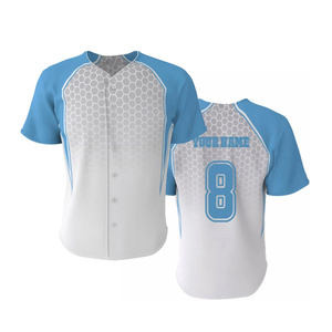 Ensemble de maillots de baseball pour hommes, bleu et blanc, imprimé géométrique, manches courtes, évacuation de l'humidité, coupe athlétique, toutes saisons - Product Image 4