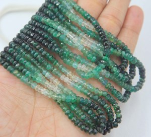 ลูกปัดอัญมณีสีเขียวมรกตแบบเหลี่ยมเพชรพลอยธรรมชาติ - Product Image 3