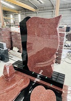 Pierre tombale en granit rouge indien et granit noir, style hongrois, conception de monuments funéraires