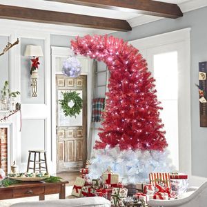 Albero di Natale Rosso Personalizzabile 10m, Effetto Neve, Alta Qualità, in PET, a Batteria, Realistico, per Decorazioni Natalizie da Esterno - Product Image 5