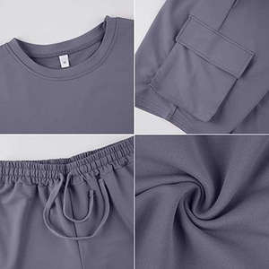 Ensemble décontracté pour homme, t-shirt et short, vêtements de sport décontractés, tenue de sport pour la salle de sport, ensemble athlétique deux pièces - Product Image 2