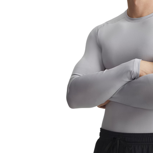 Clean Shoulder Mens <b>Long</b> <b>Sleeve</b> <b>Compression</b> <b>Shirt</b> O Neck Quick Dry Polyester Raglan Slim Fit Workout Baselayer Custom OEM Vendor - Product Image 5