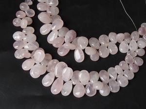 Quartz rose larme lisse poli 8 pouces brin 8X6-15X10MM environ grossiste fournitures nouveauté - Product Image 3