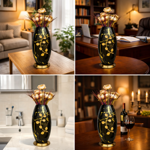 Vase à fleurs décoratif en métal avec motif imprimé, centre de table pour la maison, le salon, les mariages, les fêtes, la décoration d'hôtel, article cadeau - Product Image 5