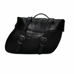 Ensemble de sacs de selle en cuir pour chevaux, 2 pièces, noir, ajustement universel, pochettes de selle pour le rangement de l'équipement d'équitation - Product Image 3