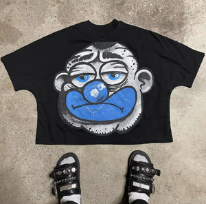 T-shirts en coton 100 % pour hommes, personnalisables, qualité supérieure, grande quantité, coupe ample, tricoté, imprimé léopard, écologique, vente en gros - Product Image 3