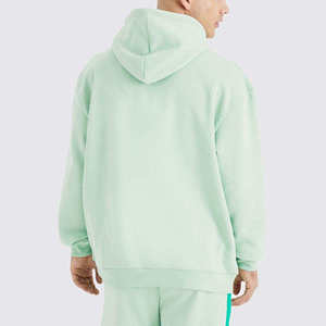 Sweat-shirt à capuche vert menthe pour homme, manches longues, vêtement décontracté, poches latérales, couleur unie, coupe classique, mode d'hiver, 100% coton biologique - Product Image 6
