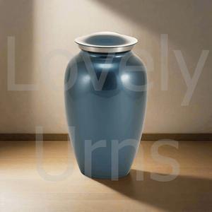 Urna Funeraria Grande de Metal Azul Medianoche Clásico para Cenizas Humanas, Urna Conmemorativa para Adultos, Proveedor de Fábrica OEM ODM - Product Image 3