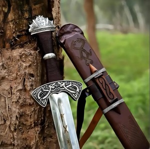 Réplica de Espada Vikinga Suontaka Hecha a Mano - Espada de Acero Inoxidable de Espiga Completa con Funda - Regalo de Aniversario para Esposo, Hombres - Product Image 1