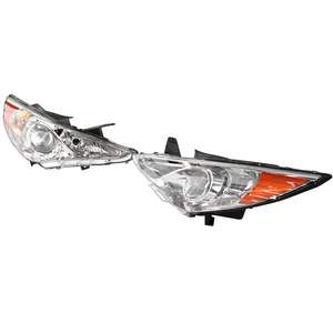 Faros Delanteros LED para Hyundai Sonata 2011-2014, Carcasa Cromada con Proyector de Esquina Ámbar, Izquierdo y Derecho - Product Image 2