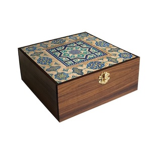 Natural Brown Square Jewelry Organizer <b>Box</b> with Lid Handmade Wooden Storage Case Decorative Ring <b>Earring</b> Necklace <b>Holder</b> - Product Image 2
