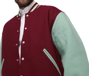 High Quality Custom Logo Satin Jacket Men <b>Cool</b> Style <b>Patch</b> Logo Casual Outdoor Professional College Team Wear Fur Leather - Product Image 4