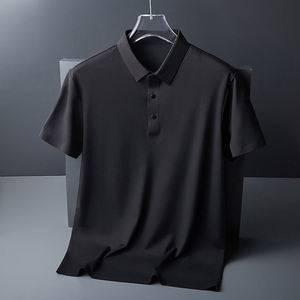 Camiseta Polo de Punto de Seda de Hielo de Alta Calidad para Hombre, Estilo Casual, Color Sólido, Manga Corta, Transpirable, para Verano - Product Image 3