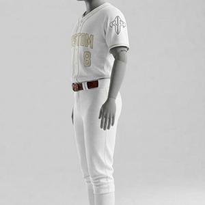 Ensemble uniforme de baseball pour homme, logo blanc, 100 % polyester, imprimé par transfert thermique, manches courtes, respirant, séchage rapide - Product Image 5