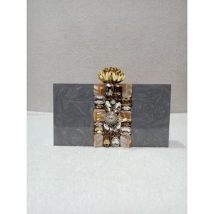 Eco-Friendly Resin Party Clutch for Ladies Elegant Fashion <b>Purse</b> Crystal Accessory - Product Image 1