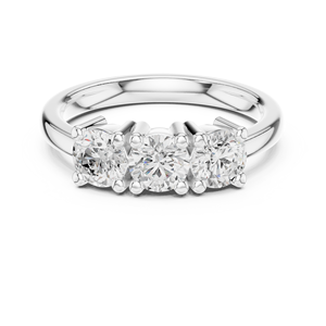 Anillo de compromiso y boda de tres piedras con diamante cultivado en laboratorio de corte brillante redondo DEF VVS VS de Aries Jewel, oro sólido de 14K, HPHT CVD - Product Image 6