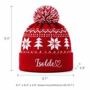 Gorro Personalizado con Logotipo/Texto, Gorro de Punto Cálido, Gorro de Invierno Unisex, Gorros con Monograma a Juego para Niños y Adultos, Regalo de Navidad - Product Image 3