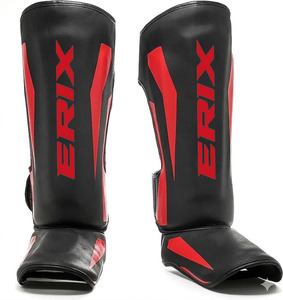 Protections de tibias professionnelles pour Muay Thai, Kickboxing, MMA, Sparring – Protections de tibias d'entraînement à protection intégrale avec support pour le pied - Product Image 6
