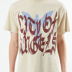 Camiseta estampada City Of Angels para hombre, camiseta informal de algodón de manga corta con cuello redondo y ajuste regular con logotipo frontal con estampado de letras - Product Image 5