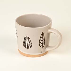 ชุดแก้วกาแฟเซรามิกเคลือบสไตล์นอร์ดิก ลายโอ๊คและเอล์ม 6 ใบ พร้อมจานรอง ใช้กับไมโครเวฟได้ เหมาะสำหรับนมตอนเช้าของคุณ - Product Image 1