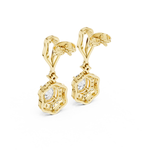 Oval Cut Lab Grown <b>Diamond</b> 14K 18K Solid Gold Halo Drop <b>Earring</b> DEFVVS Solitaire <b>Dangle</b> <b>Earring</b> Bridal Wedding Jewelry Wholesale - Product Image 5