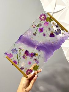 Rectangular <b>Resin</b> Luxury Tray Contemporary <b>Resin</b> Decorative Tray High-End <b>Resin</b> Home Serving Tray Artistic <b>Epoxy</b> <b>Resin</b> <b>Table</b> - Product Image 2