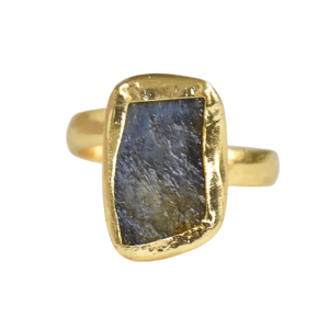Bague en labradorite de Laxmi Jewellers, plaquée or 18 carats, sertie de pierres, tendance, unisexe, pour un usage quotidien - Product Image 1