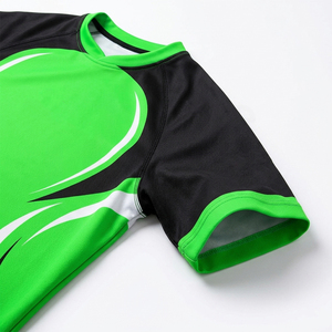 Conjunto de Camiseta y Pantalones Cortos de Fútbol Unisex Verde y Negro, Sublimados, Transpirables, Ajuste Atlético, para Todas las Temporadas, Manga Corta, Cuello Redondo - Product Image 4
