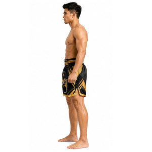 New Style Custom Made Solid Color <b>Polyester</b> Oxford Knitted Casual Muay Thai MMA <b>Boxer</b> Shorts Breathable Elastic Waist Waterproof - Product Image 6