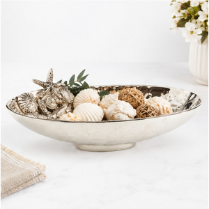 Cuenco Decorativo de Metal Plateado Hecho a Mano, Plato de Servir de Aluminio con Diseño de Estrella de Mar para Centro de Mesa de Boda, Decoración del Hogar - Product Image 3