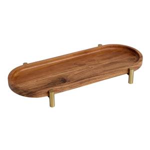 hot selling Round Wood <b>Cake</b> <b>Stand</b> With Chrome Base Reusable Dessert Display For Kitchen Wedding Use - Product Image 3