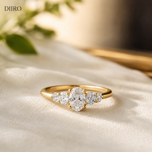 Luxury Moissanite Wedding Bridal <b>Ring</b> 10K Vermeil Yellow Gold Anniversary <b>Ring</b> Oval Cut <b>Diamond</b> Engagement <b>Ring</b> - Product Image 1
