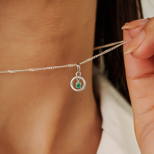 Simple Geometric Design May Birthstone Natural <b>Emerald</b> Gemstone 925 Sterling Silver Fine <b>Pendant</b> For Girls - Product Image 4