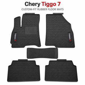 แผ่นรองพื้นหนังสำหรับทุกสภาพอากาศสำหรับรถยนต์ Chery Tiggo 7 แบบสั่งทำพิเศษ กันน้ำ ทนไฟ ลายรังผึ้ง 5 ชิ้น สำหรับตกแต่งภายใน - Product Image 1