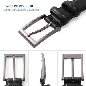 Cinturones Casuales de Cuero Vacuno para Hombre con Hebilla de Acero Única, Transpirables y Ligeros, Personalizables - Product Image 3