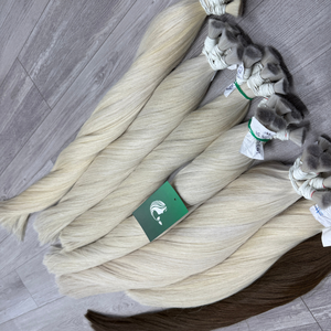 Extensión de cabello humano sin procesar Cabello indio sin procesar Natural sedoso recto a granel - Product Image 2