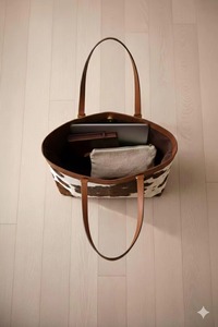 Bolso Tote de Cuero Genuino con Pelo, Bolso de Hombro Vintage, Gran Capacidad, Ligero - Product Image 2
