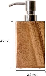 Eco-Friendly Bamboo Wooden Four-piece Elegant Bathroom Accessories <b>Set</b> Luxury Wood <b>Soap</b> Dispenser Toothbrush Holder Tray Hotel - Product Image 6