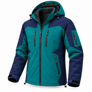 Chaqueta Softshell de Invierno Personalizada con Bordado, para Hombre, para Caza y Actividades al Aire Libre, Resistente al Viento, con Forro Polar, Capucha y Bloques de Color, para Viajes - Product Image 2