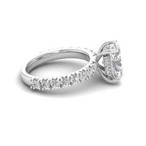 Anillo Solitario AJRETAIL de Oro Blanco de 14K con Diamante Cultivado en Laboratorio de 3.36 Quilates, Corte Pavé, Color G, Claridad VS1, Certificado IGI - Product Image 2