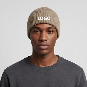 Gorro de Invierno de Punto Jacquard OEM, Estilo Vintage, Camuflaje, Logotipo Personalizado, 100% Acrílico, Color Sólido, Gorro de Playa Personalizado - Product Image 1